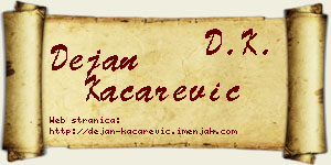 Dejan Kačarević vizit kartica